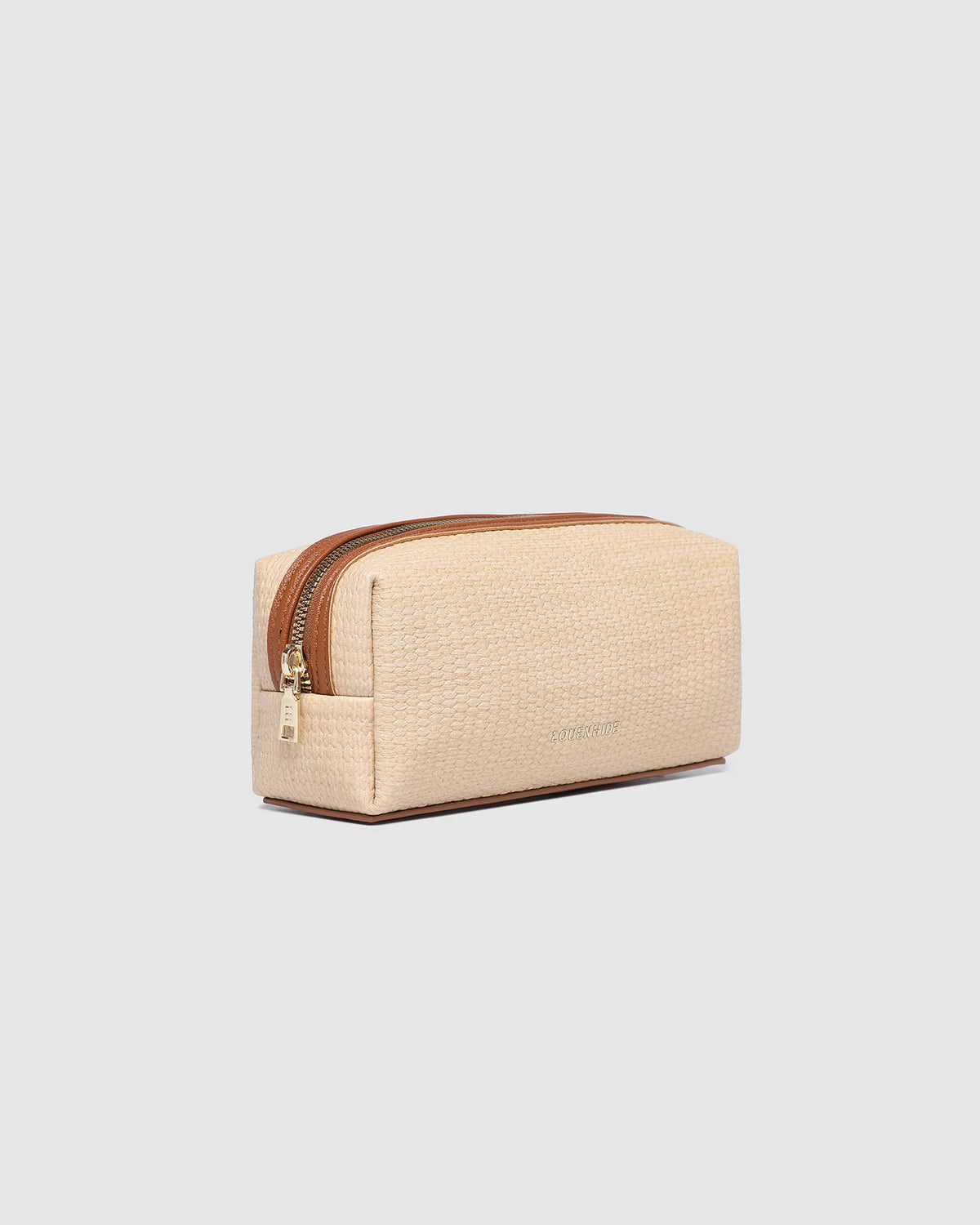 Brianna Makeup Bag with Brushes - Natural Tan