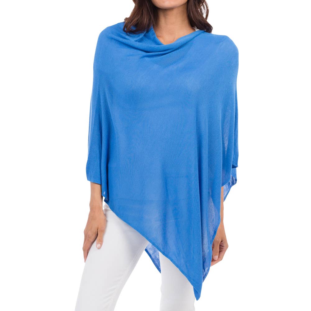 Elsa Bamboo Poncho - Azure Blue
