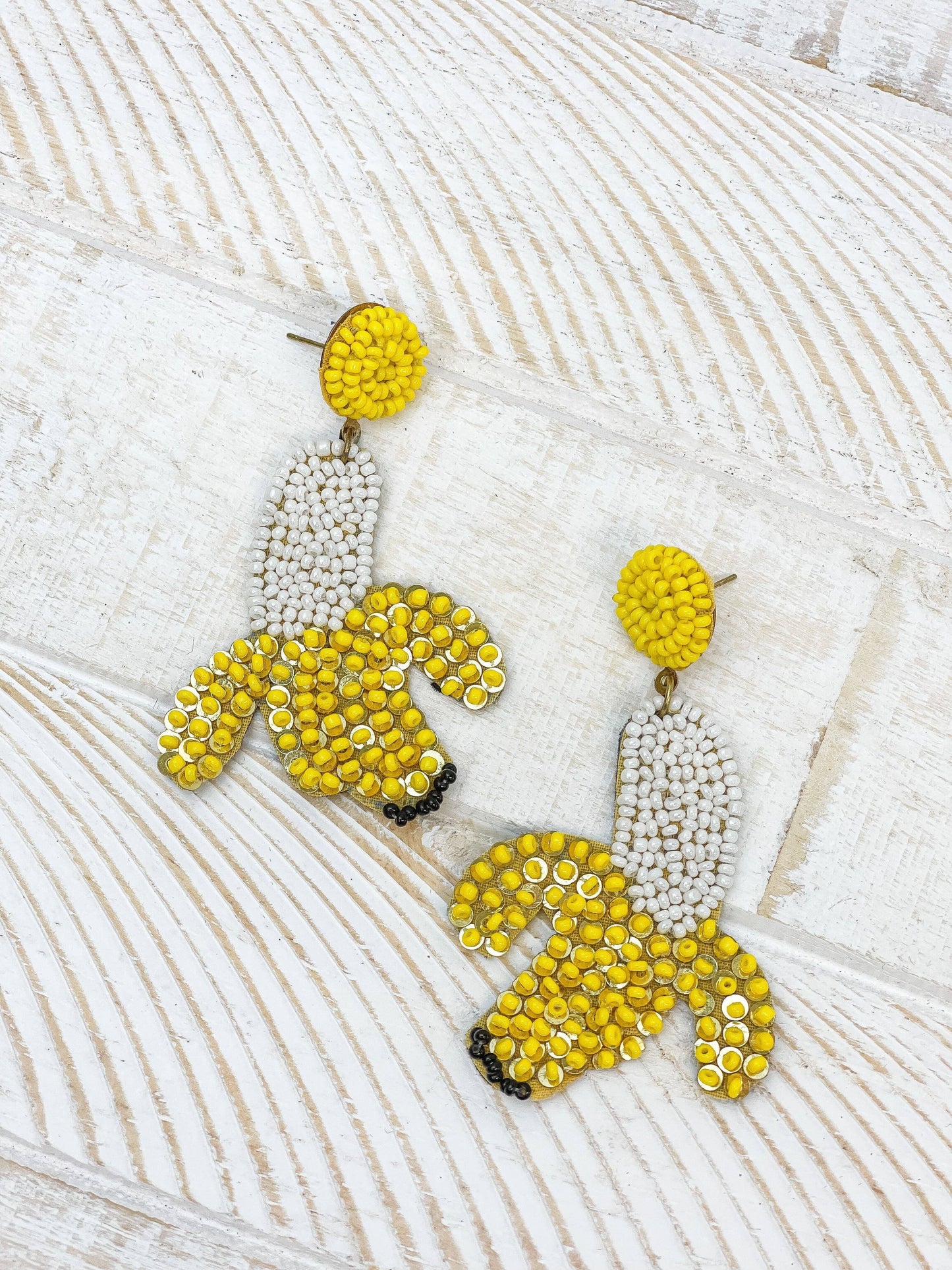 Banana Drop Beaded Dangle Earrings