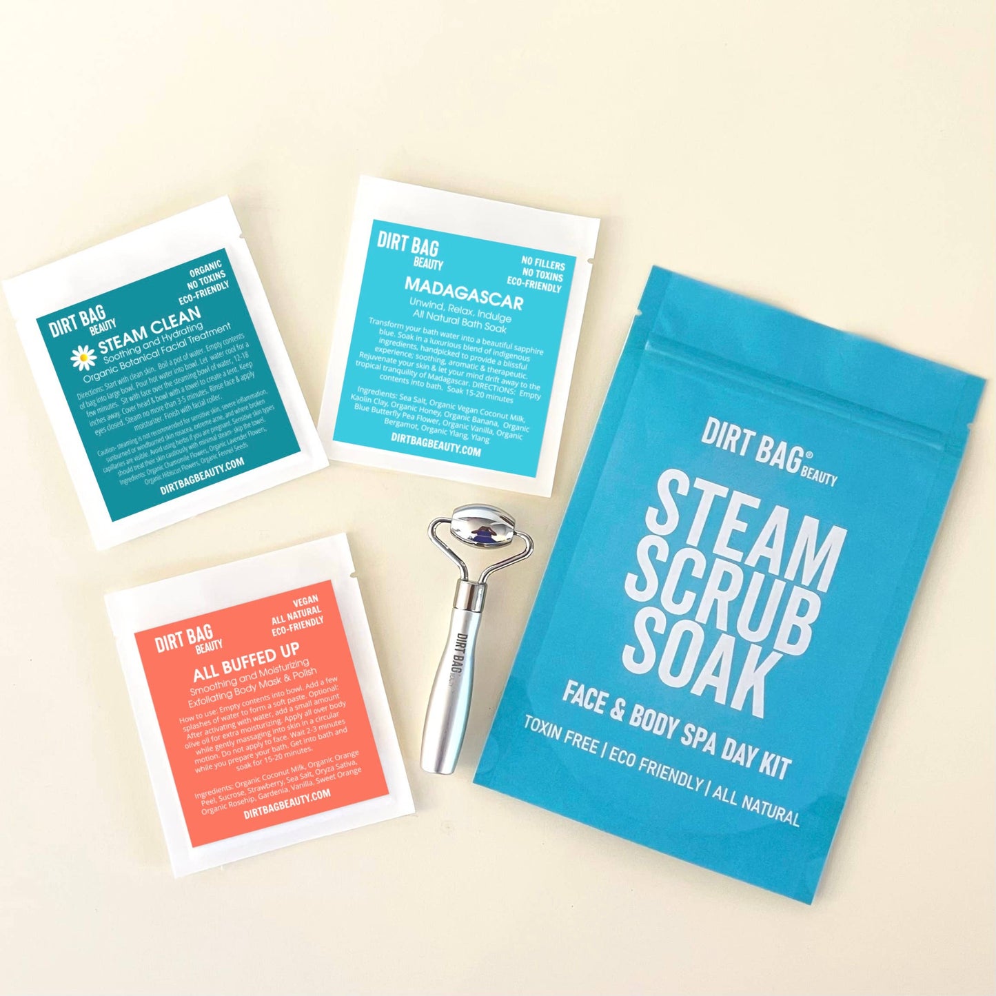Spa Kit -Facial Steam, Body Scrub, Bath Soak, Facial Roller