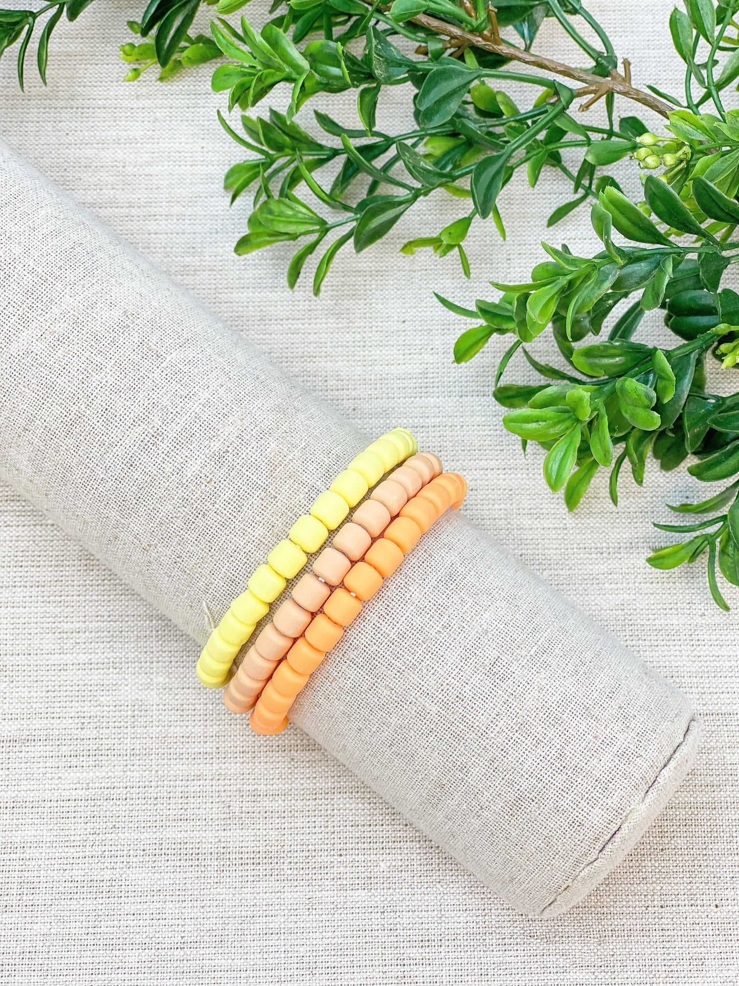 Gradient Rubber Bead Stretch Bracelet Sets