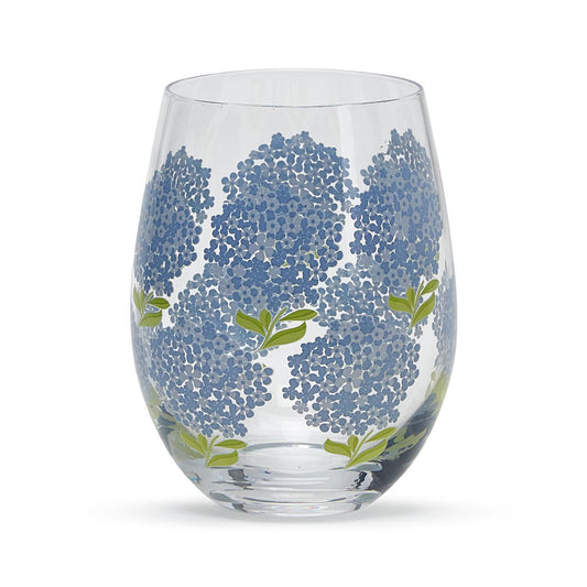 Hydrangea Stemless Wine Glass 16 oz