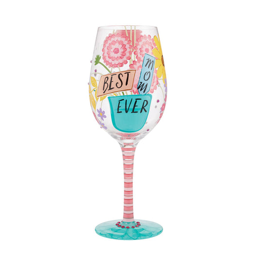 Best Mom Ever Hand Painted 15 Ounce Wine Glass