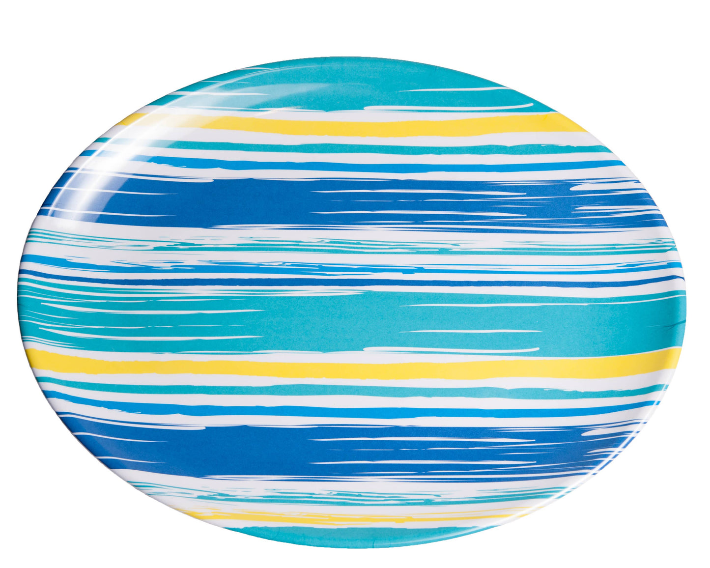 16" Coastal Lines Melamine Oval Platter