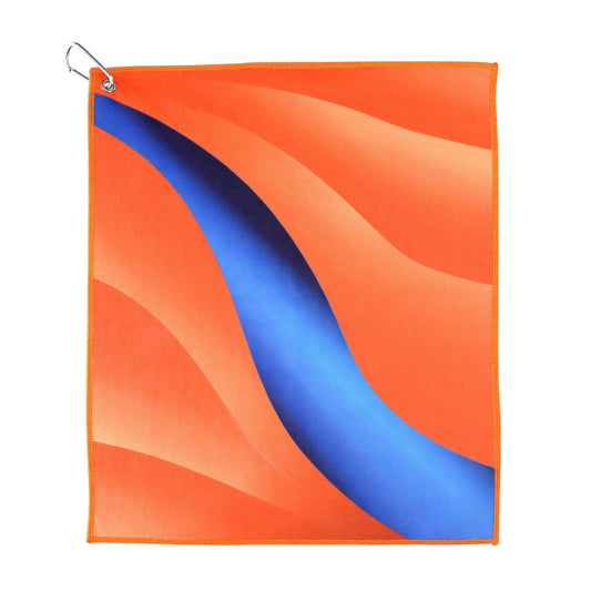Orange and Blue Microfiber Golf and Tennis Towel