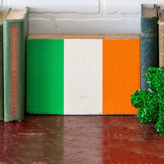 Irish Flag Decorative Wooden Block