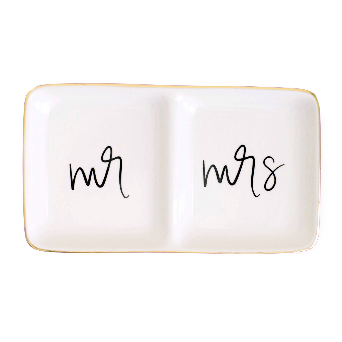 Mr. and Mrs. Jewelry Dish - Black and White