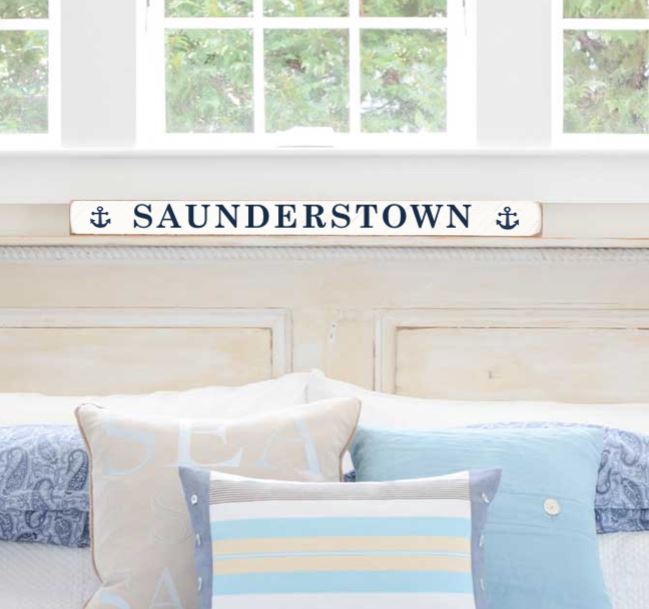 Wooden Sign with Anchors Saunderstown