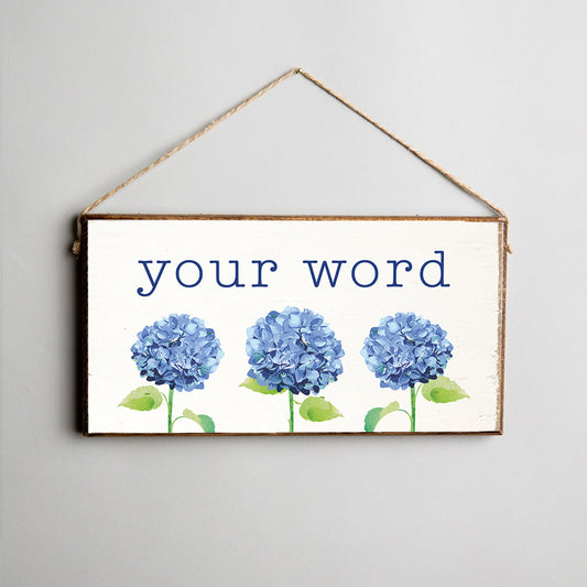 Personalized Hydrangea Twine Hanging Sign