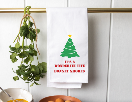 It's a Wonderful Life in Bonnet Shores Tea Towel