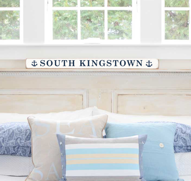 Wooden Sign with Anchors South Kingstown