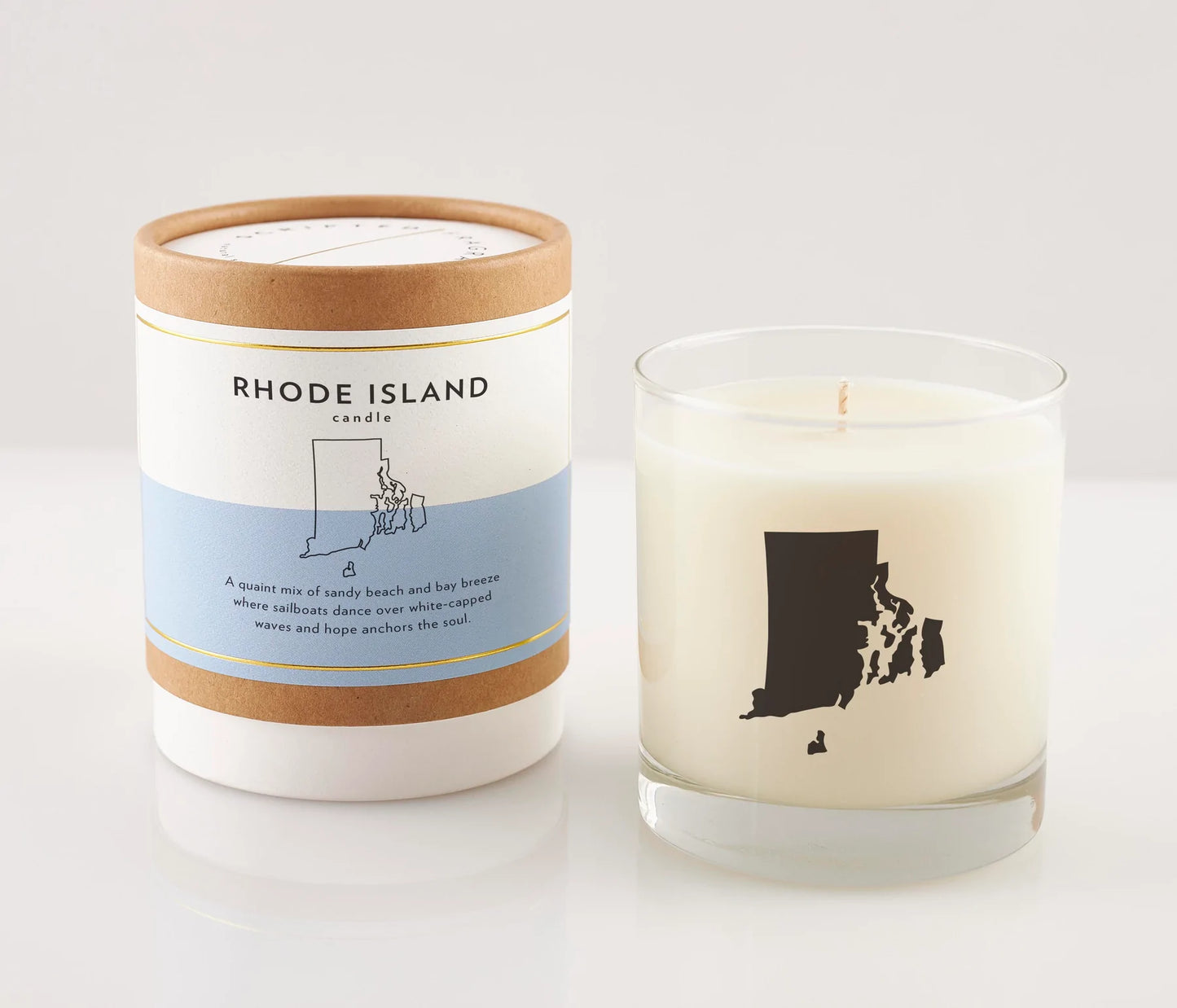 Rhode Island Soy Candle in Reusable Keepsake Rocks Glass