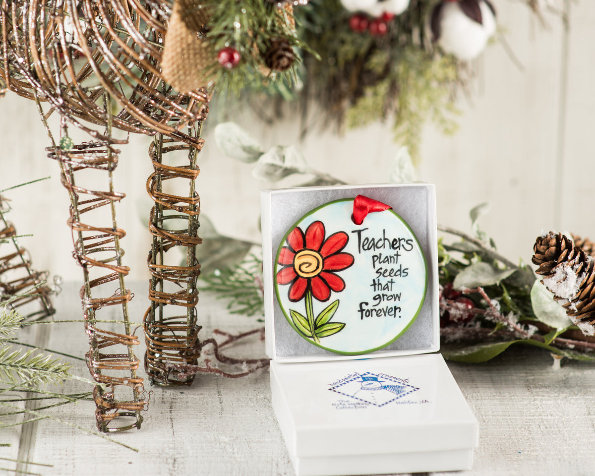 Teacher's Plant Hand-Painted Ornament