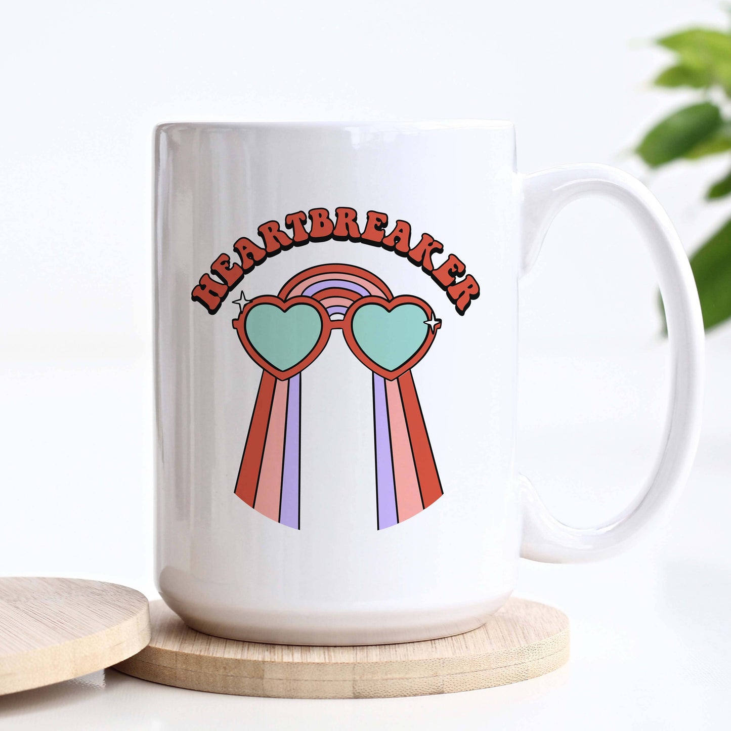 Valentine's Day Retro Heart Mug, Coffee Cup