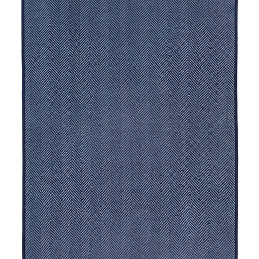 Harborview Herringbone Navy Blue Blanket