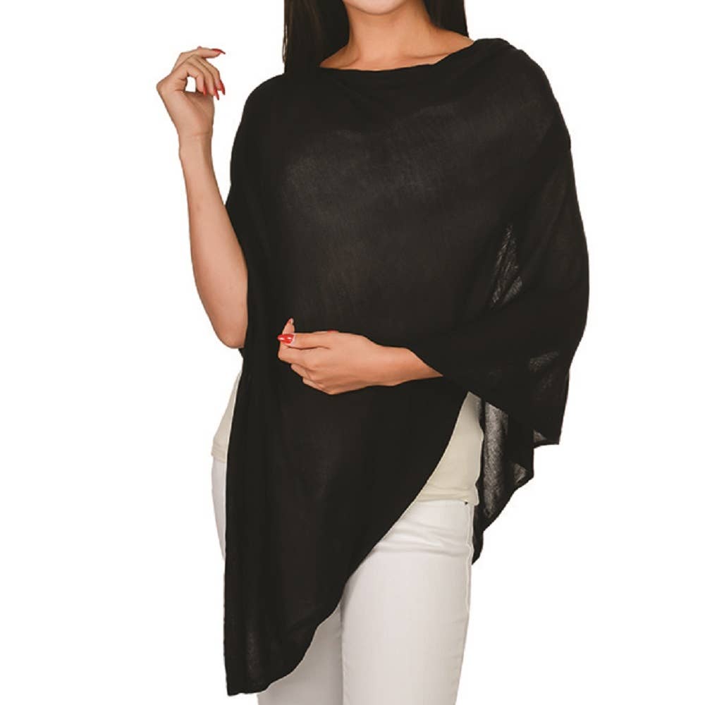 Elsa Bamboo Poncho - Black