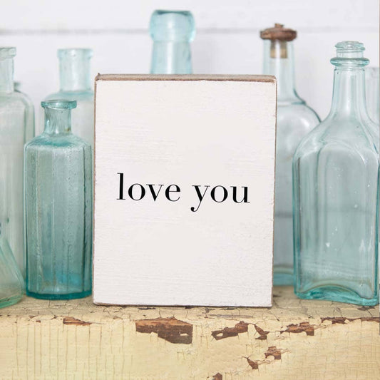 Love You Decorative Wooden Block