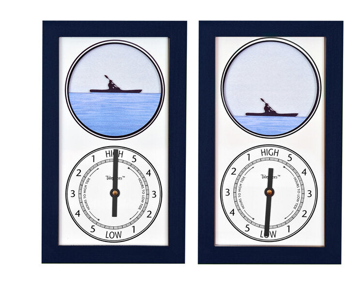 Tide Clock Kayaker in Navy Frame