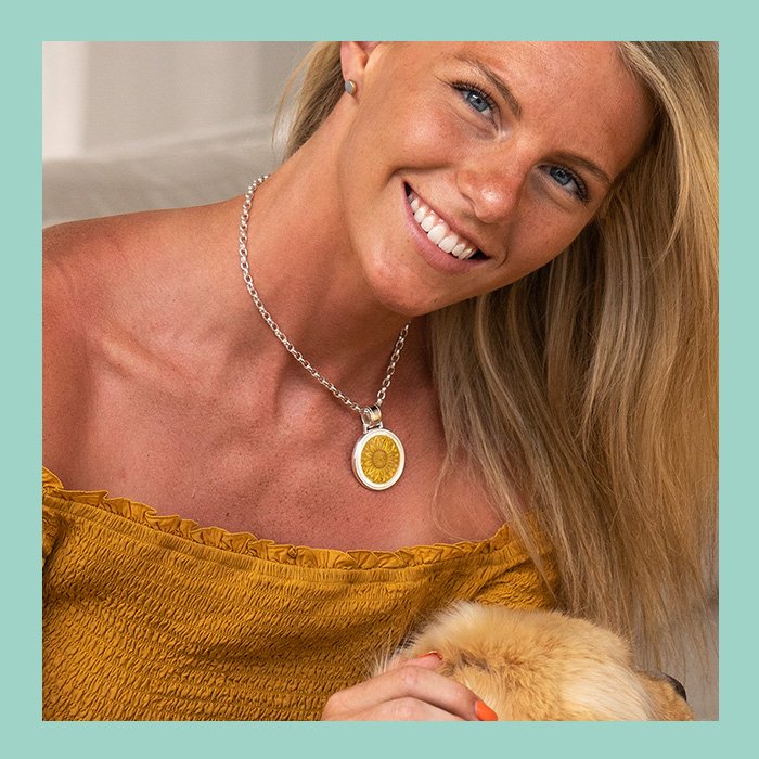 Sunflower Silver Pendant