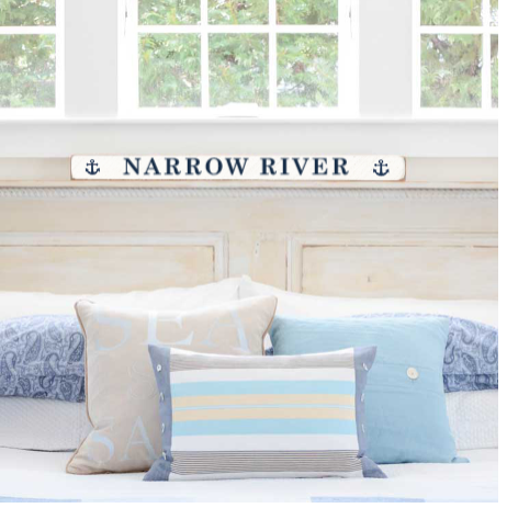 Wooden Sign with Anchors Narrow River