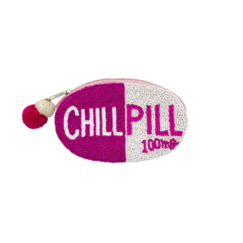 Chill Pill Beaded Coin Pouch