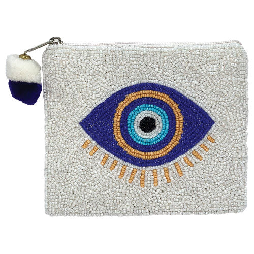 Evil Eye Beaded Coin Pouch