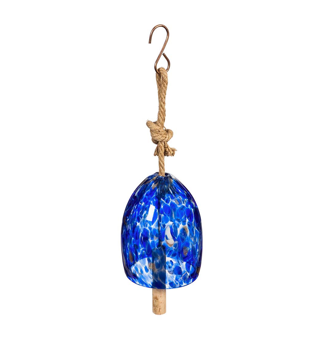 Art Glass Speckle Deep Blue Bell Chime