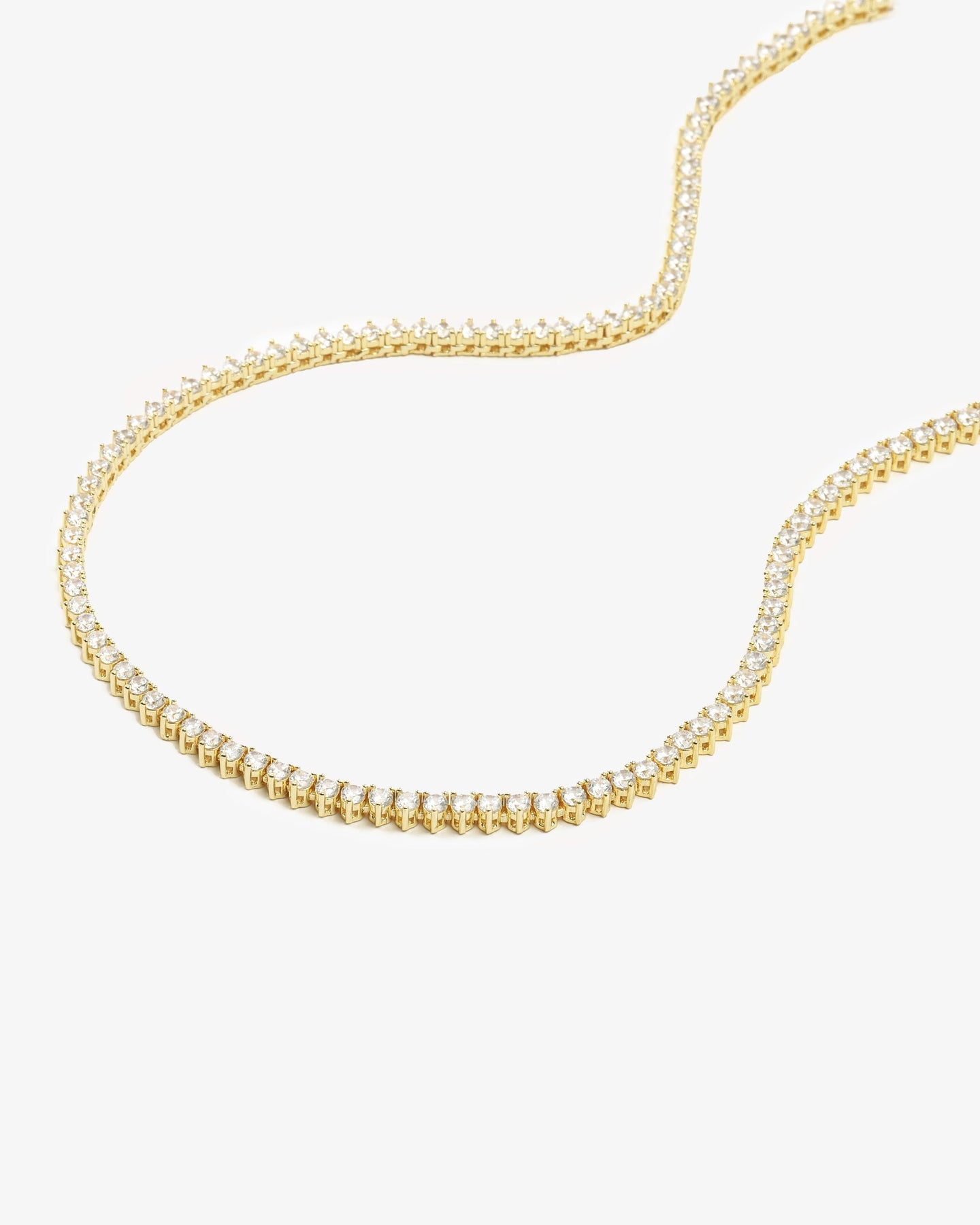 Not Your Basic Tennis Necklace 16" Gold