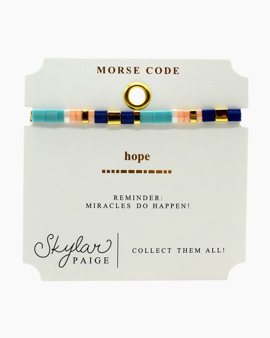 HOPE Morse Code Tila Beaded Bracelet