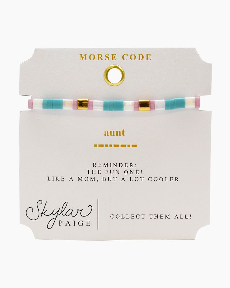AUNT Morse Code Tila Beaded Bracelet