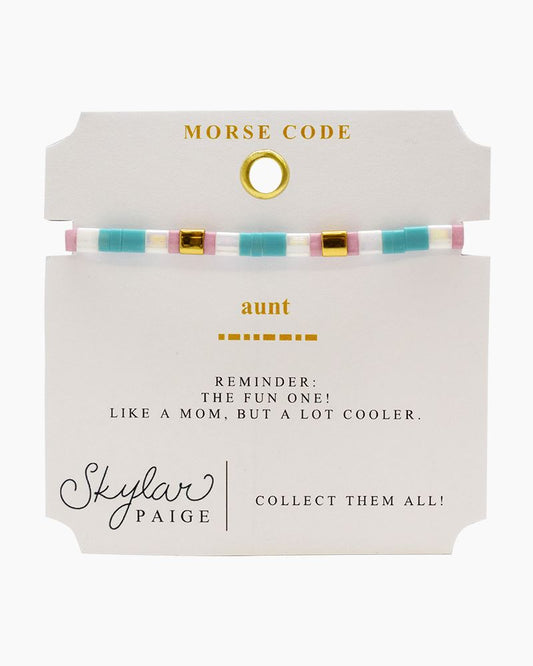 AUNT Morse Code Tila Beaded Bracelet