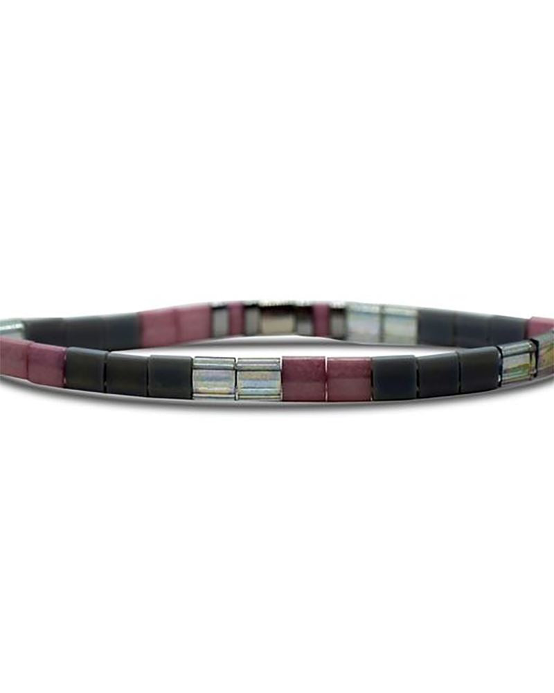 MOM Morse Code Tila Beaded Bracelet