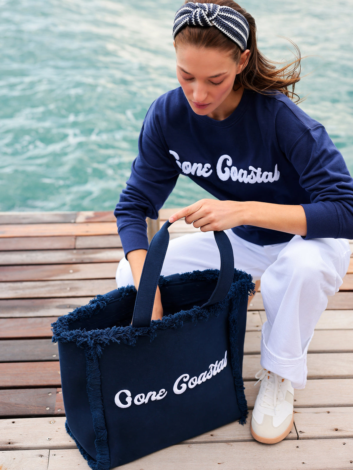 Gone Coastal Tote, Navy