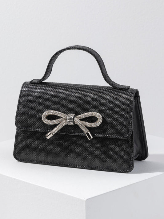 Bowie Straw Mini Bag - Black