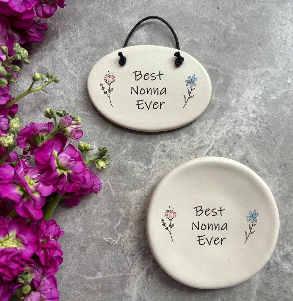 "Best Nonna Ever" Handmade Ceramic Grandparent Dish.