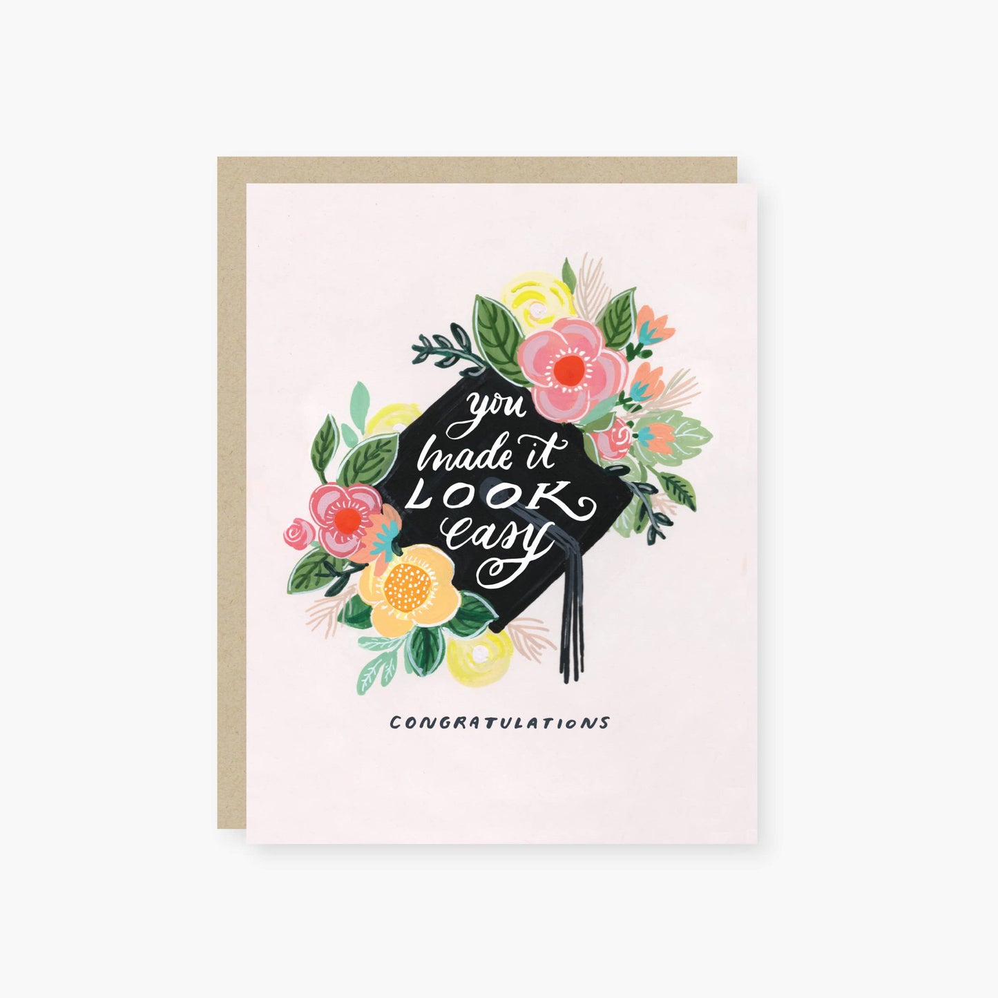 Floral grad cap graduation card