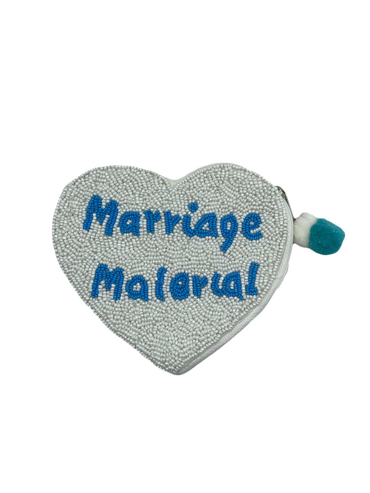 Marriage Material Beaded Coin Pouch