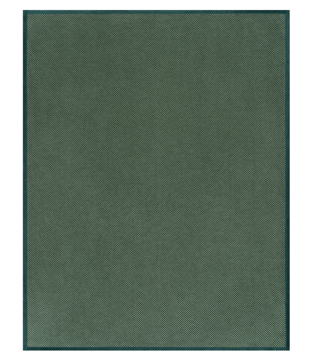 Harborview Herringbone Forest Green Blanket