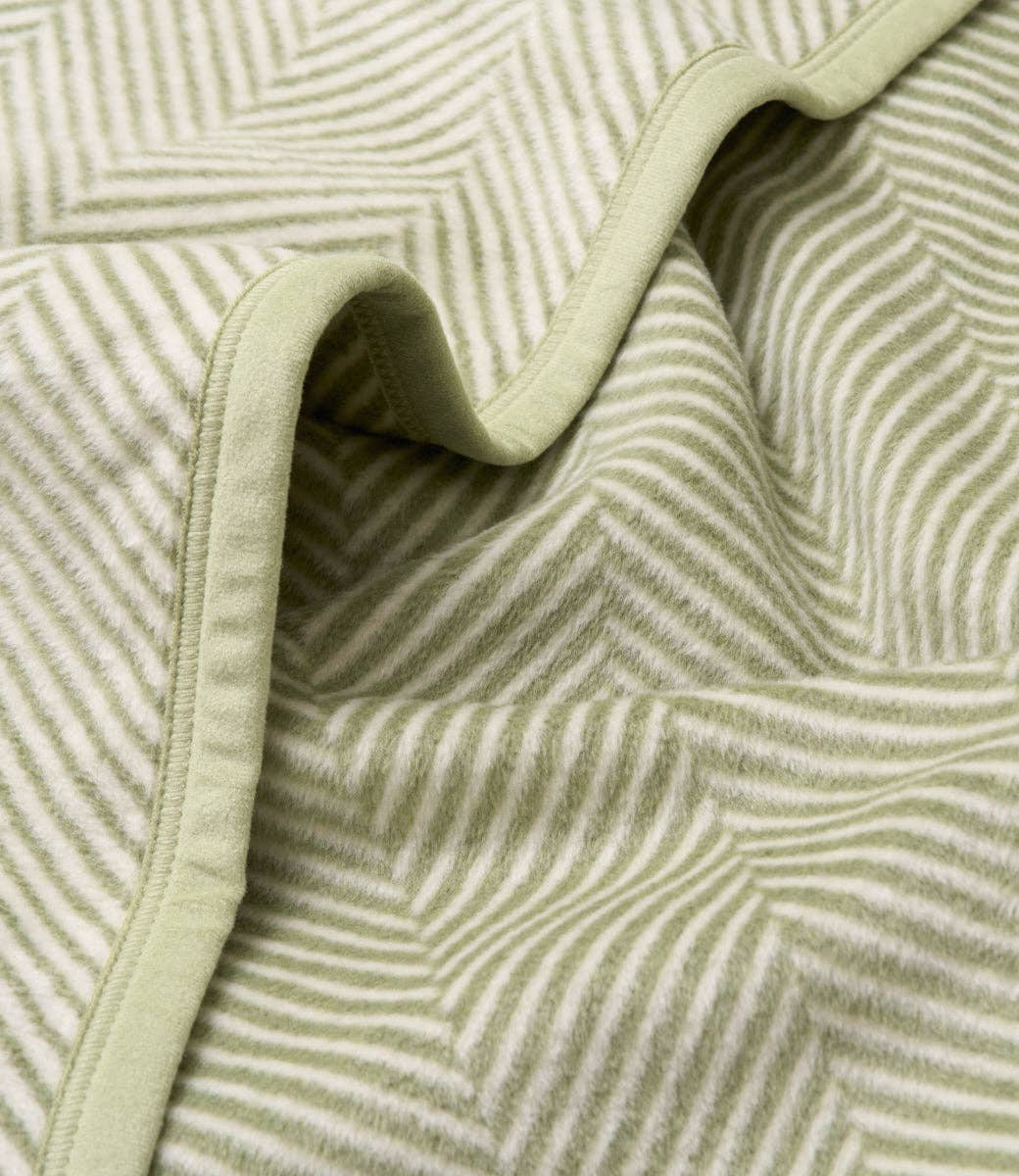 Harborview Herringbone Garden Green Blanket