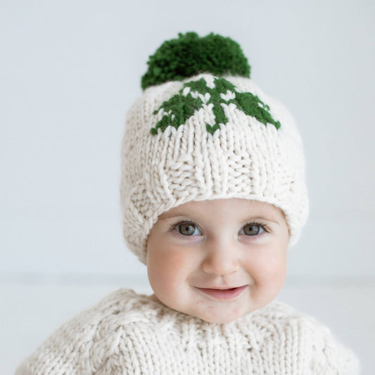 Shamrock St. Patrick's Day Hand Knit Beanie Hat Baby & Kids