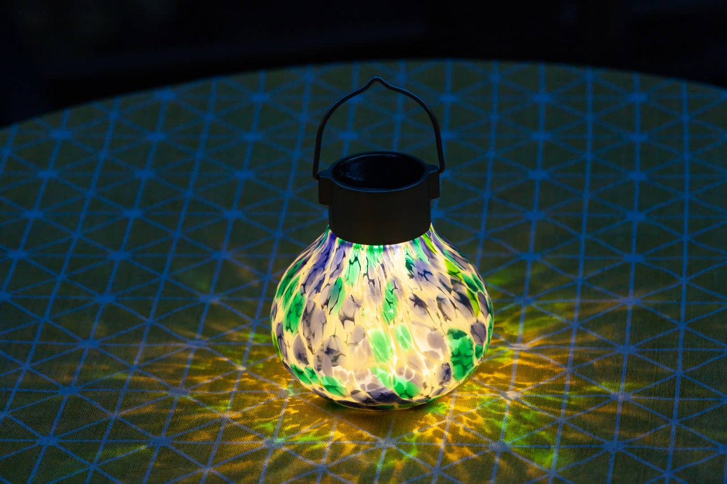 Solar Tea Lanterns 5" Handblown Glass - Tidal Blue