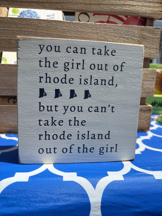 Rhode Island Girl Decorative Wooden Block