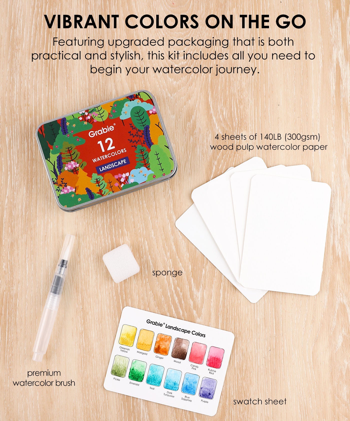 Watercolor Coloring Club Box - Landscape