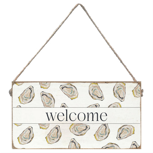 Watercolor Oysters Welcome Twine Sign