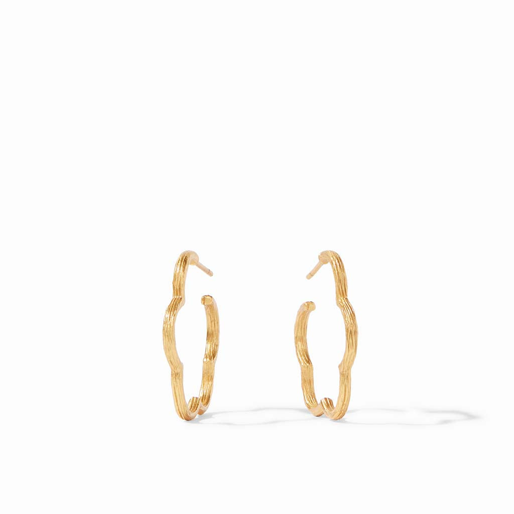 Gardenia Textured Hoop Gold - Medium