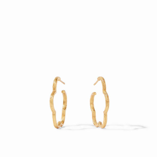 Gardenia Textured Hoop Gold - Small