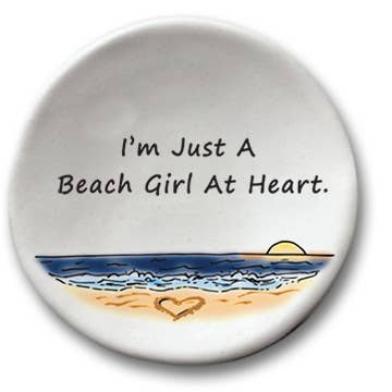 Beach Gril at Heart Round Dish
