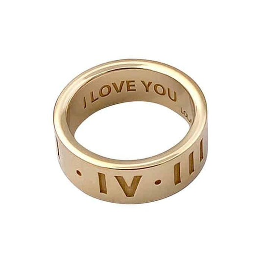 1-4-3 Love Code Gold Wide Band Ring