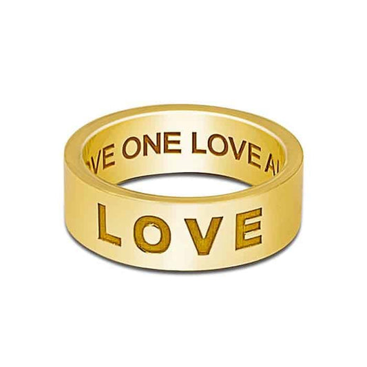 LOVE Gold Wide Band Ring