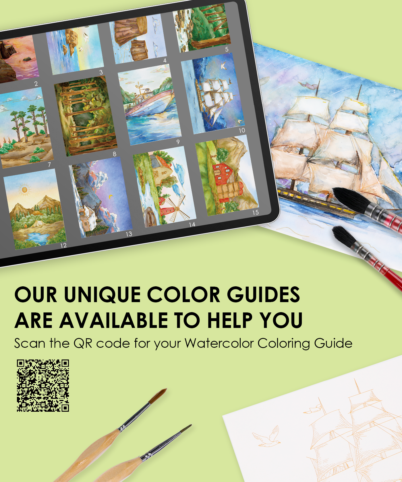 Watercolor Coloring Club Box - Landscape